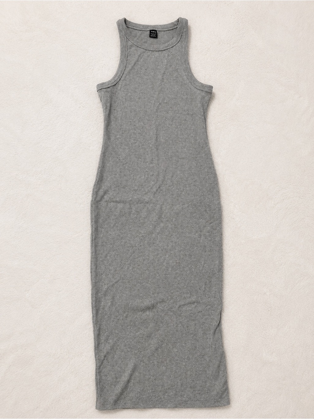 SHEIN Gray Ribbed Tank Maxi Dress